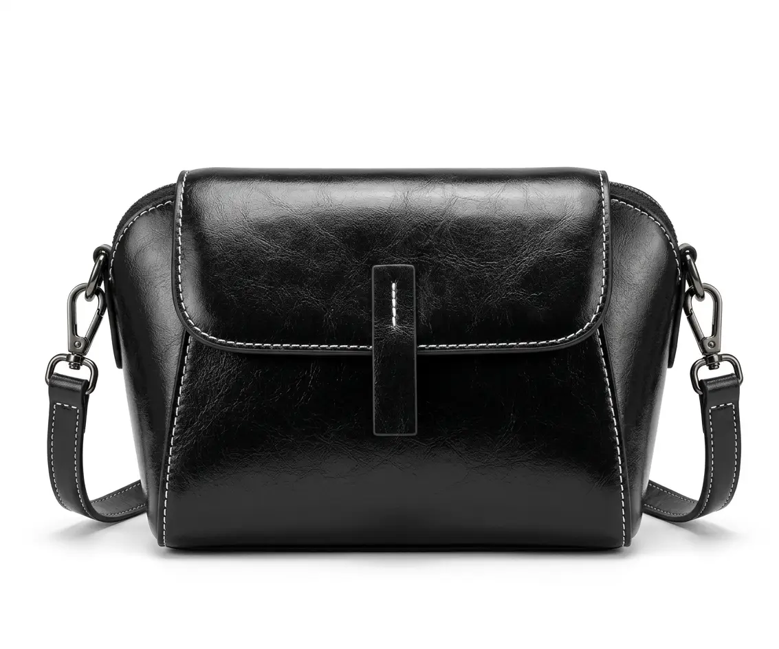 Bolsa negra de piel negra