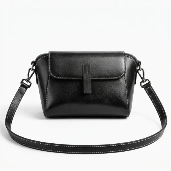 Bolsa negra de piel negra