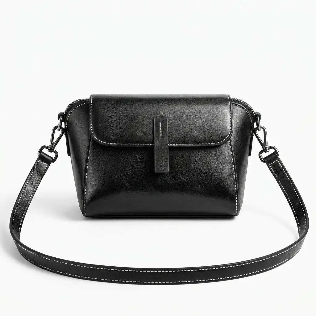 Bolsa negra de piel negra