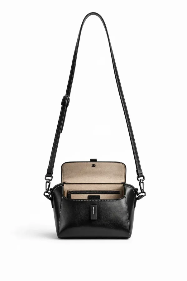 Bolsa negra de piel negra