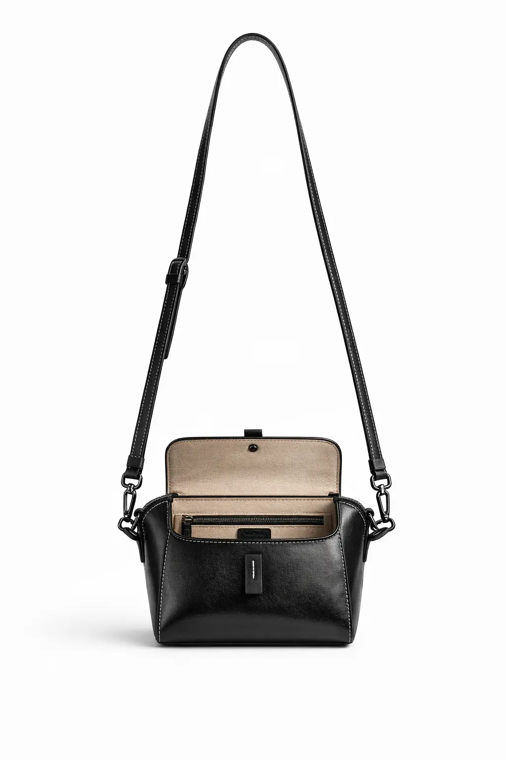 Bolsa negra de piel negra