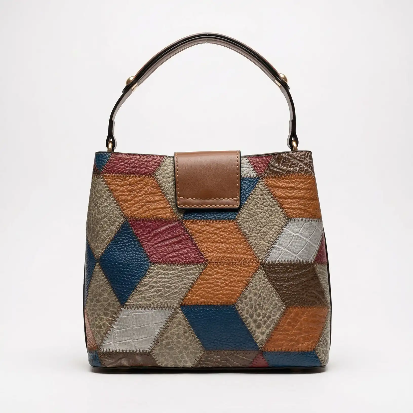 bolso patchwork color block bolsa casual mexicana