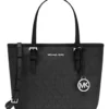 Bolsa Michael Kors Jet Set Travel Tote Negra Original Monograma