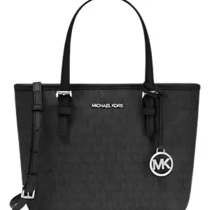 Bolsa Michael Kors Jet Set Travel Tote Negra Original Monograma