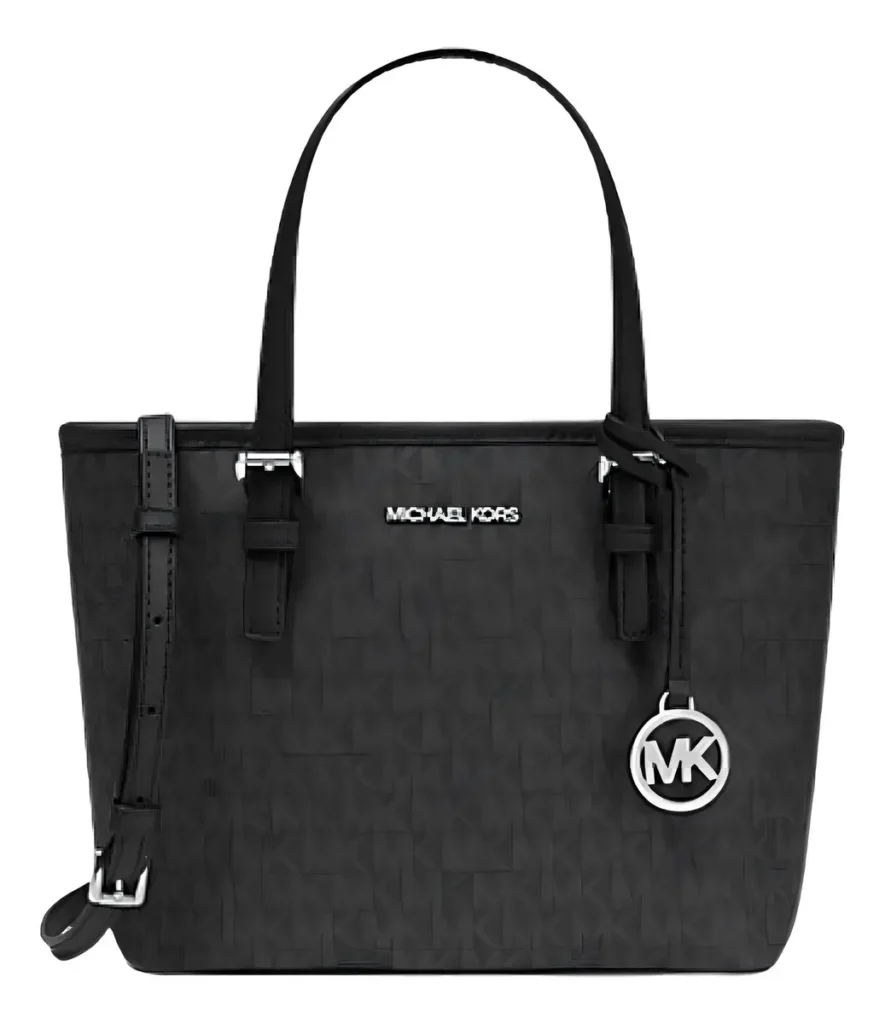 Bolsa Michael Kors Jet Set Travel Tote Negra Original Monograma