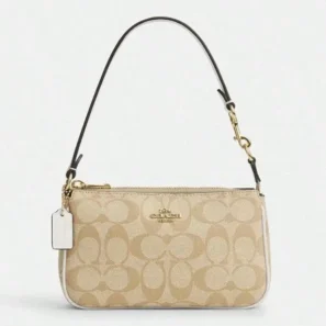 Bolsa De Mano Coach Signature Canvas Color Beige