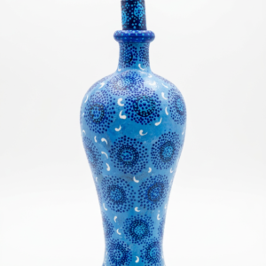 botella decorativa azul puntillismo