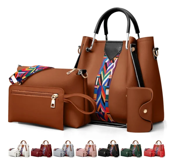 Set 4 Bolsas Mujer Moda Cartera Crossbody Tote Hobo Hombro