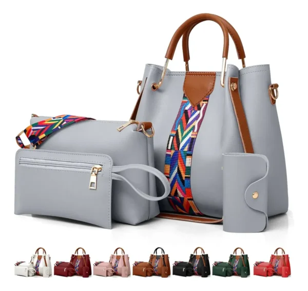 Set 4 Bolsas Mujer Moda Cartera Crossbody Tote Hobo Hombro