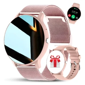 Reloj Inteligente Mujer Elegante Rosa | Smartwatch con Llamadas y Salud