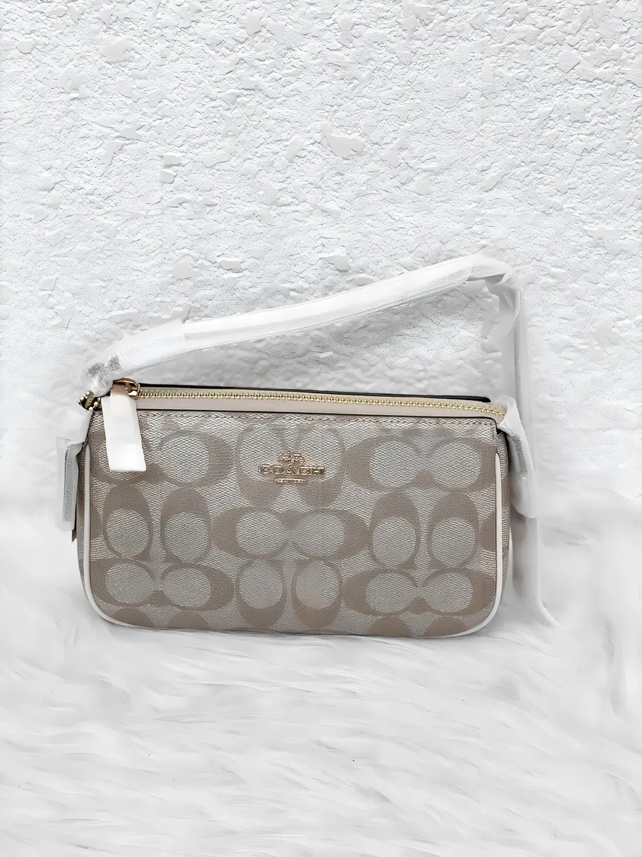 Bolsa De Mano Coach Signature Canvas Color Beige