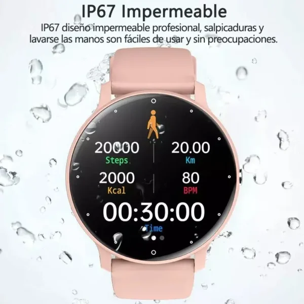 Reloj Inteligente Mujer Elegante Rosa | Smartwatch con Llamadas y Salud