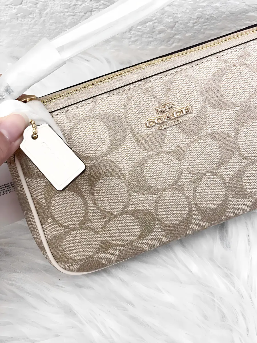 Bolsa De Mano Coach Signature Canvas Color Beige