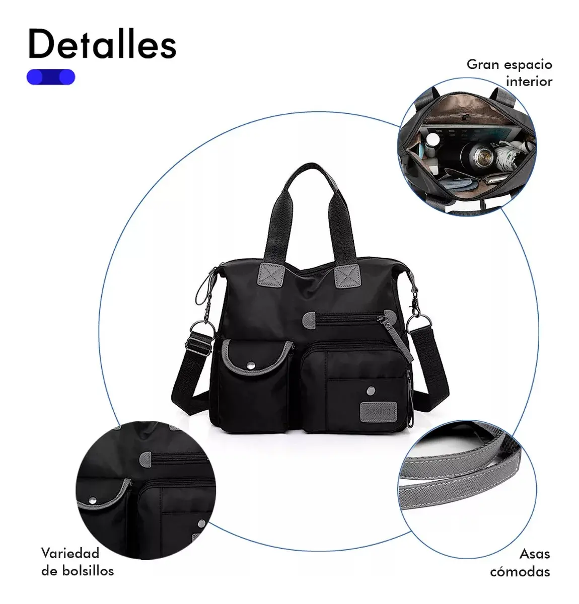 Bolso Multifuncional Impermeable Antirrobo Mujer Crossbody