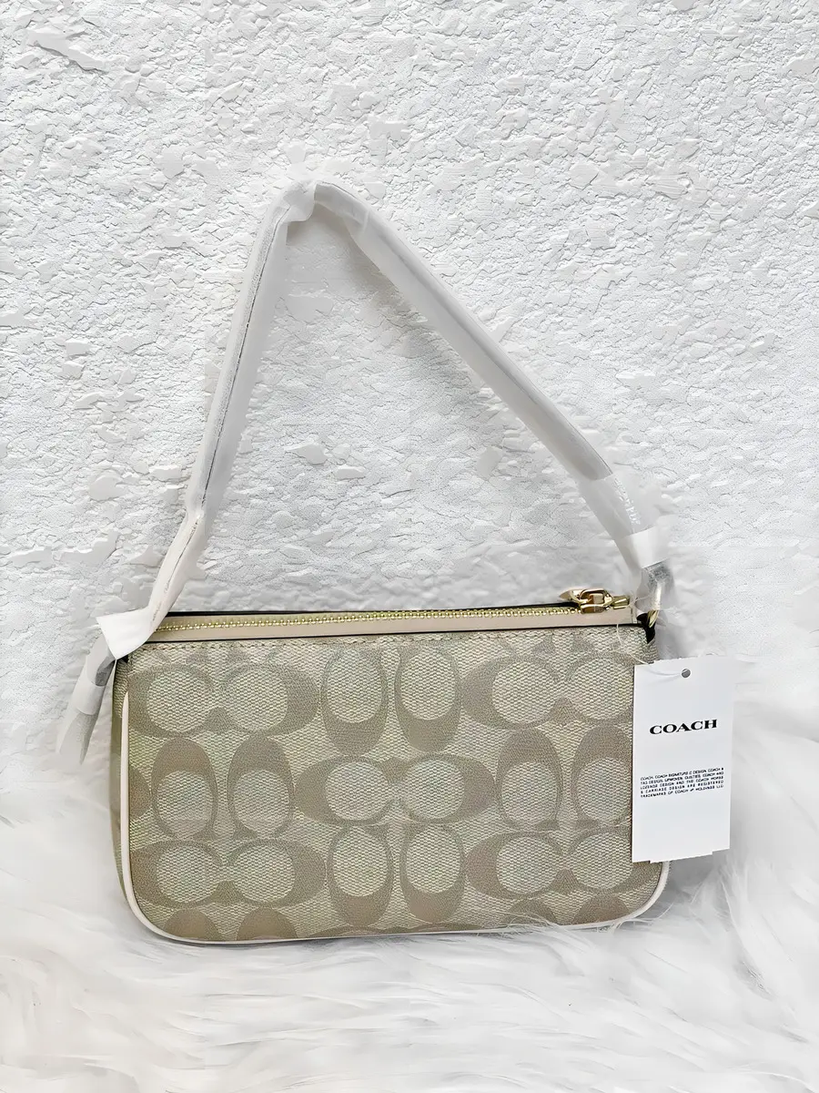 Bolsa De Mano Coach Signature Canvas Color Beige