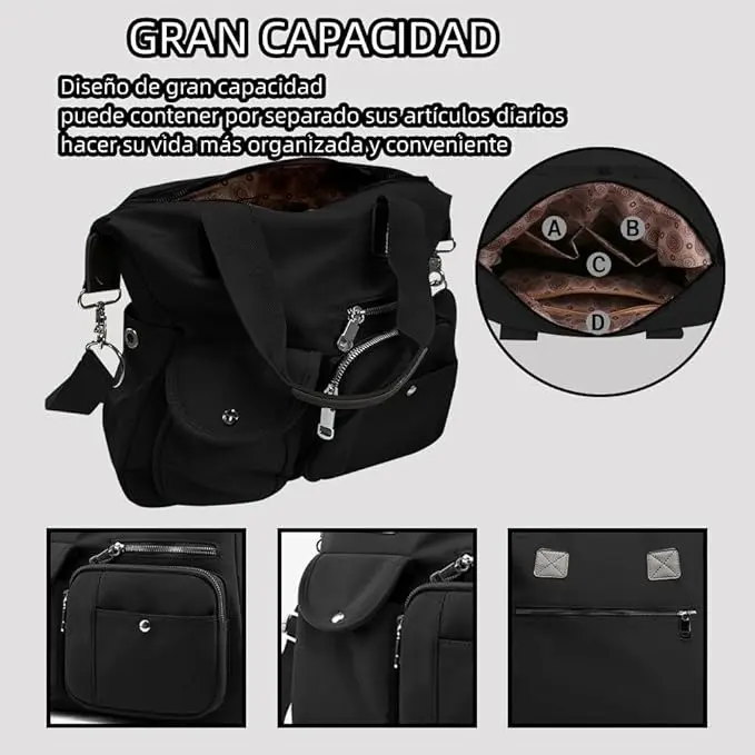 Bolso Multifuncional Impermeable Antirrobo Mujer Crossbody