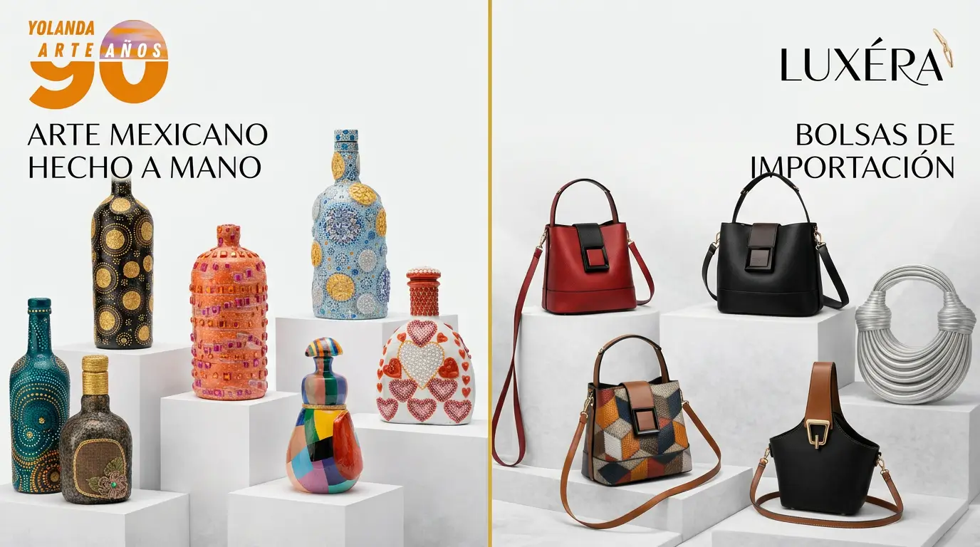Bolsas Luxéra y Botellas Yolanda Arte 90