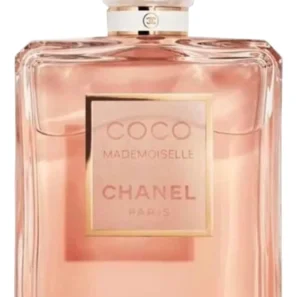 Botella de perfume Coco Mademoiselle Chanel 100ml Eau de Parfum, fragancia cítrica y amaderada para mujer que proyecta libertad y sofisticación.