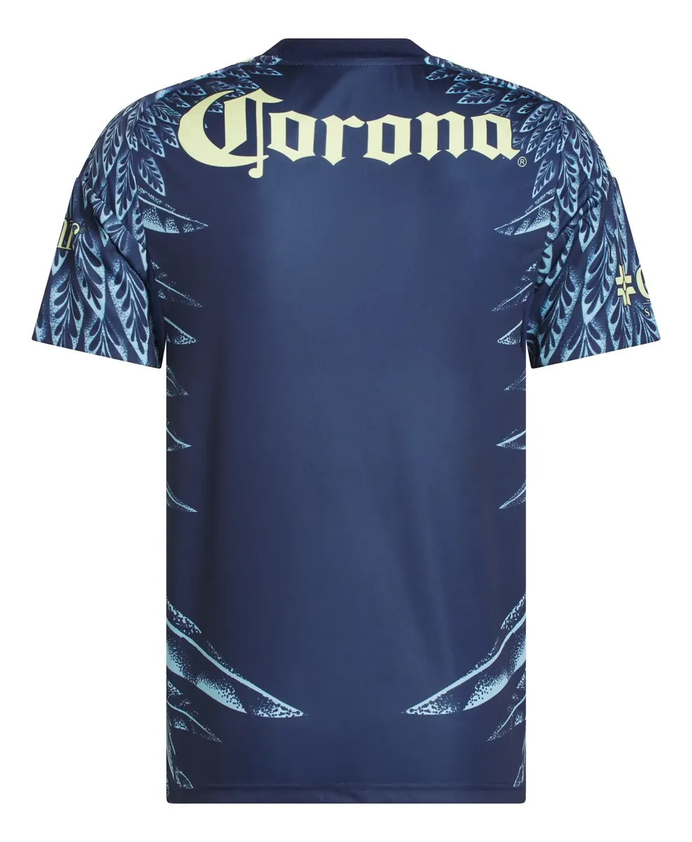Jersey Club América visitante 2026 Adidas azul diseño plumas águila oficial Liga MX