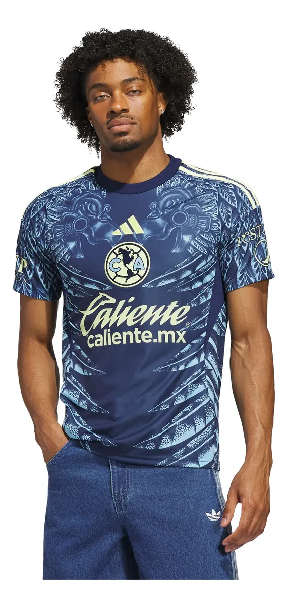 Jersey Club América visitante 2026 Adidas azul diseño plumas águila oficial Liga MX