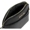 Bolsa Michael Kors Jet Set Travel Dome negra crossbody con herrajes dorados