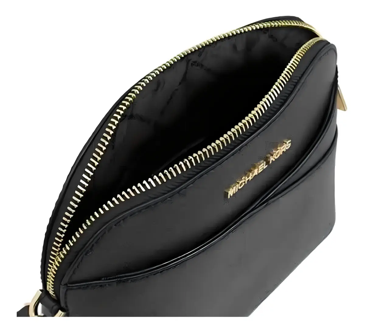Bolsa Michael Kors Jet Set Travel Dome negra crossbody con herrajes dorados