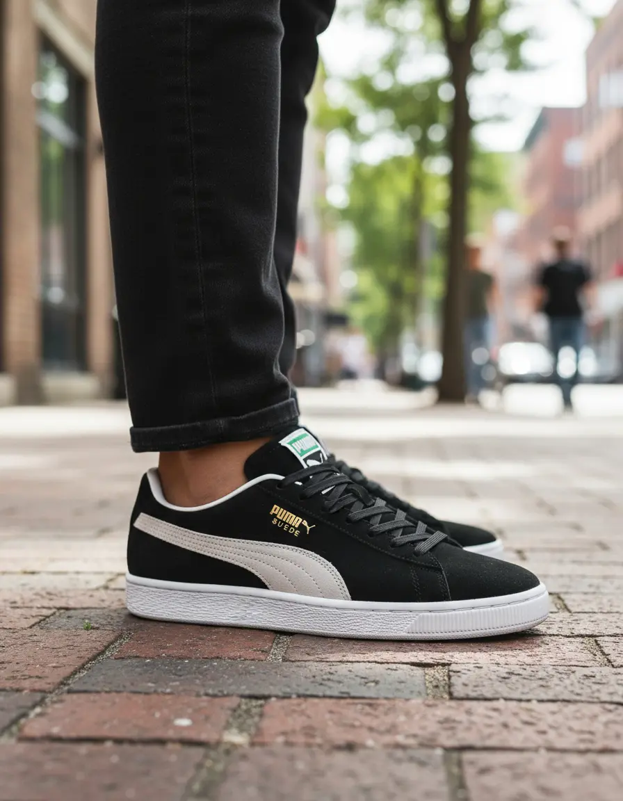 Tenis Puma Suede Classic negro gamuza original hombre