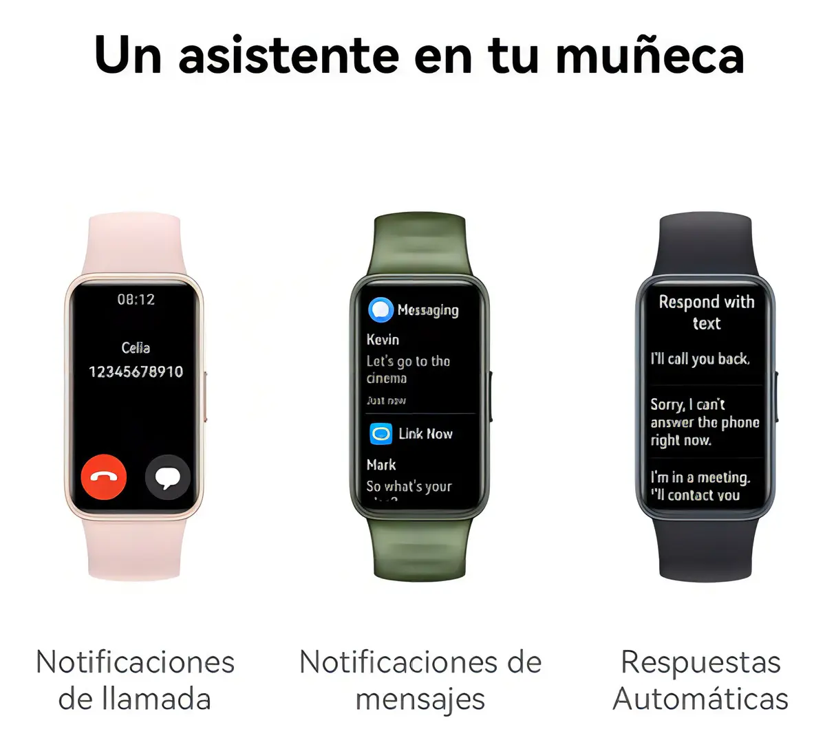 Smartwatch Huawei Band 8 color verde pantalla AMOLED 1.47 pulgadas correa silicona