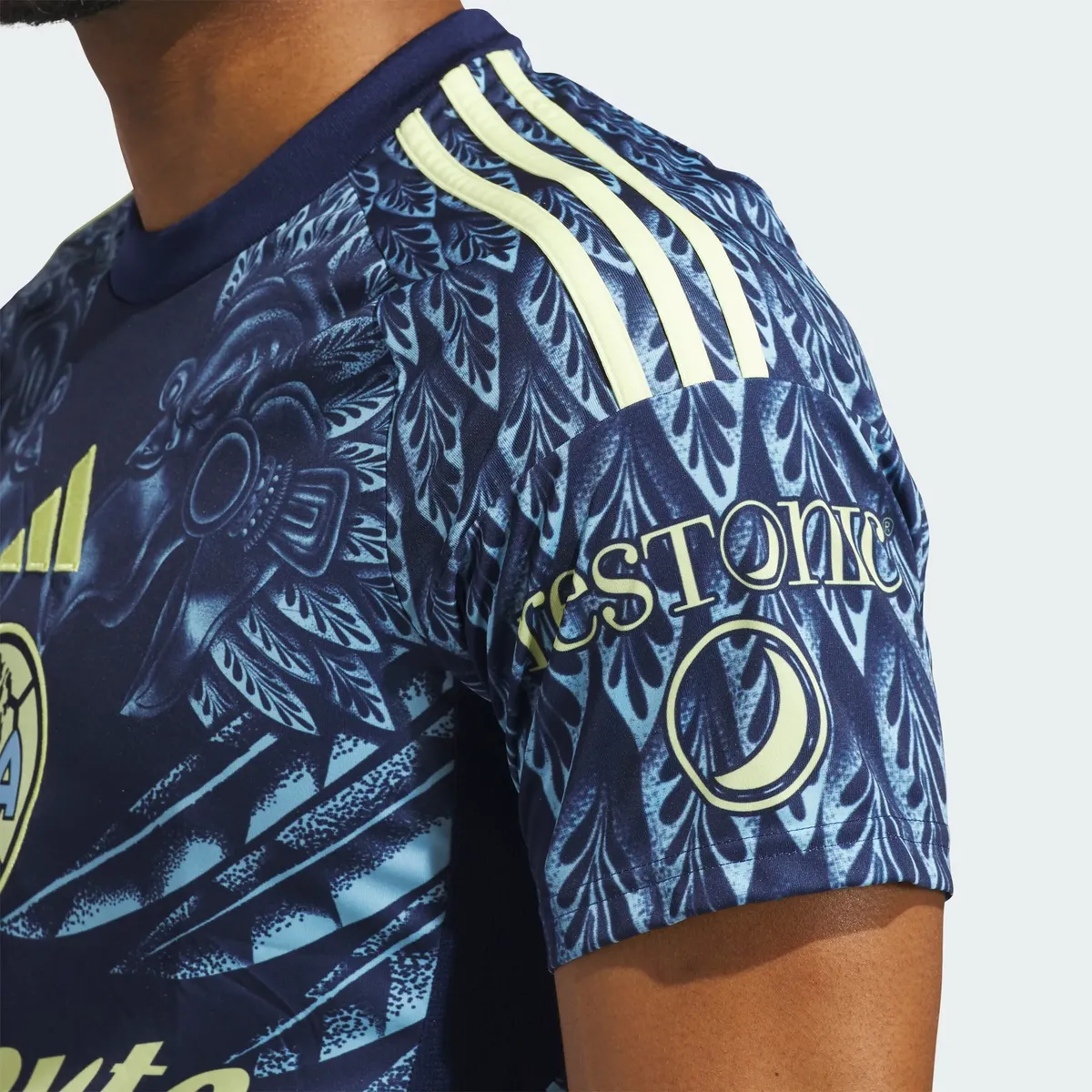 Jersey Club América visitante 2026 Adidas azul diseño plumas águila oficial Liga MX
