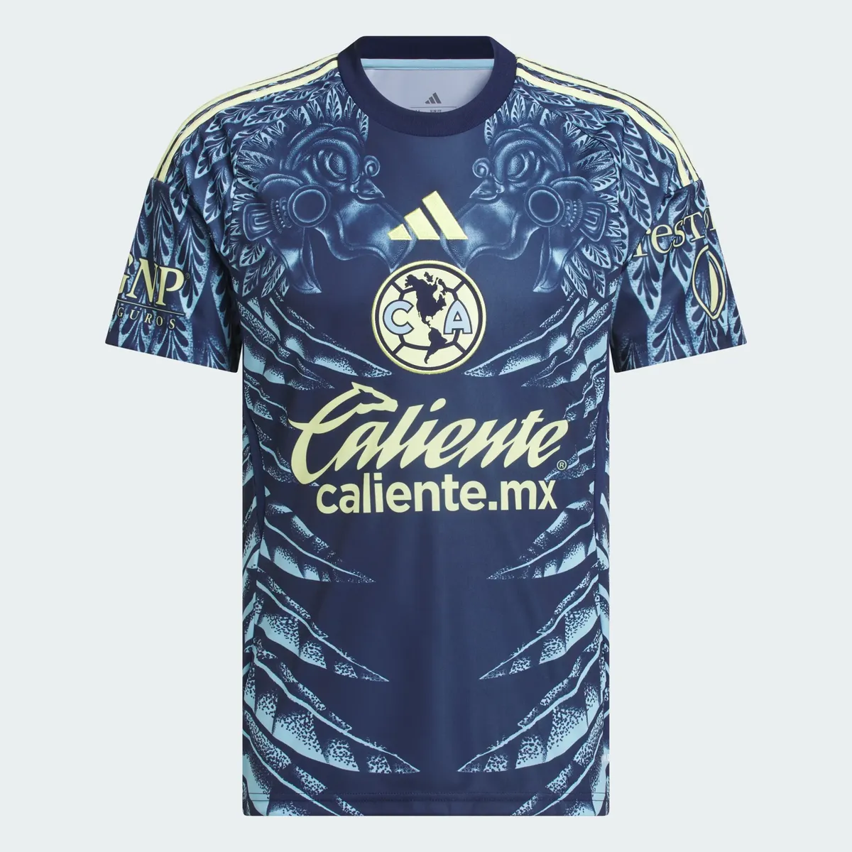 Jersey Club América visitante 2026 Adidas azul diseño plumas águila oficial Liga MX