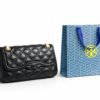Bolso Tory Burch Fleming negro cuero acolchado con cadena dorada