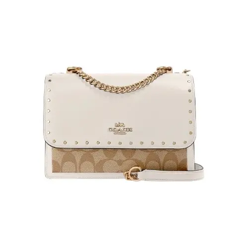 bolsa-coach-mujer-crossbody-klare-original Bolsa Crossbody Coach Color Blanco Con Herrajes Dorados - Original