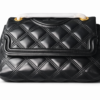 Bolso Tory Burch Fleming negro cuero acolchado con cadena dorada