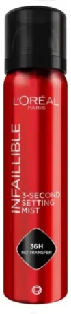 "Spray fijador de maquillaje L'Oréal Paris Infallible 24 horas fijación extrema 36H acabado natural ligero sin