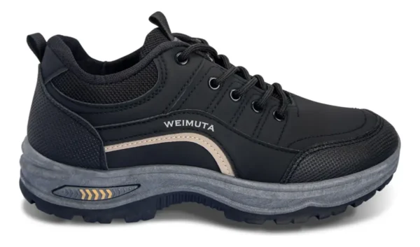 Tenis WEIMUTA negros para pie diabético, transpirables y cómodos para uso diario