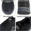 Tenis WEIMUTA negros para pie diabético, transpirables y cómodos para uso diario