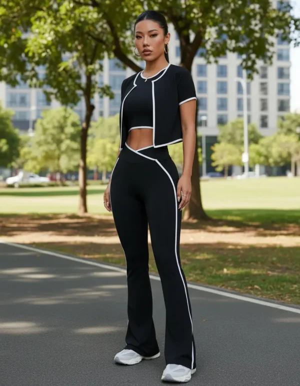 2 Conjunto Deportivo 3 Pcs | Leggins + Crop Top + Abrigo