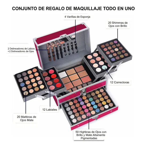 Kit de Maquillaje Miss Rose 132 Colores Profesional Kit de Maquillaje Miss Rose 132 Colores Profesional